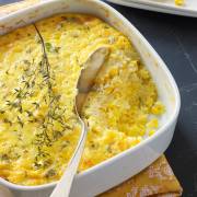Fall Corn Pudding with White Cheddar and Thyme Recipe - Justin Chapple ...