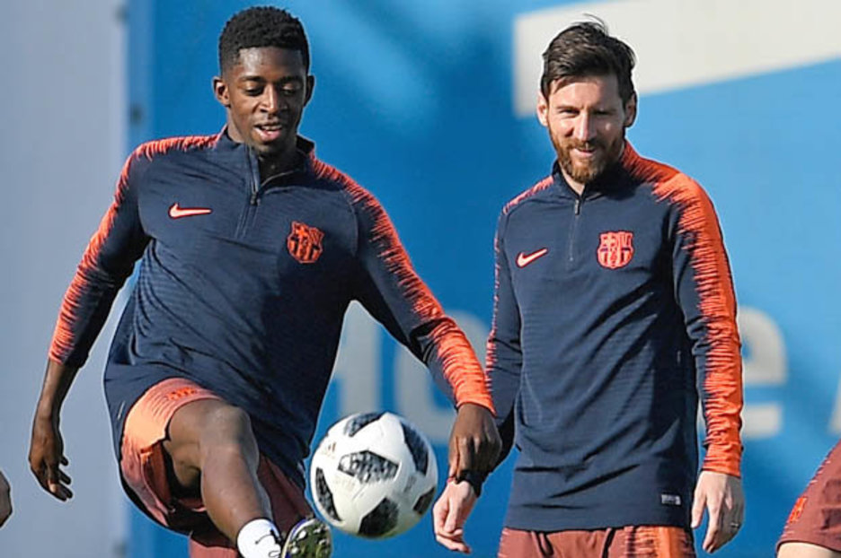 Image result for dembele on messi