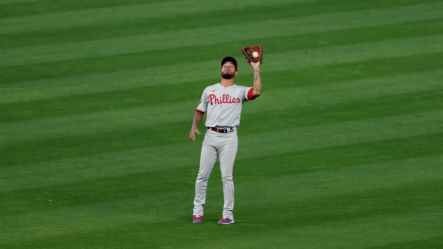Philadelphia Phillies' Edmundo Sosa plays during a baseball game