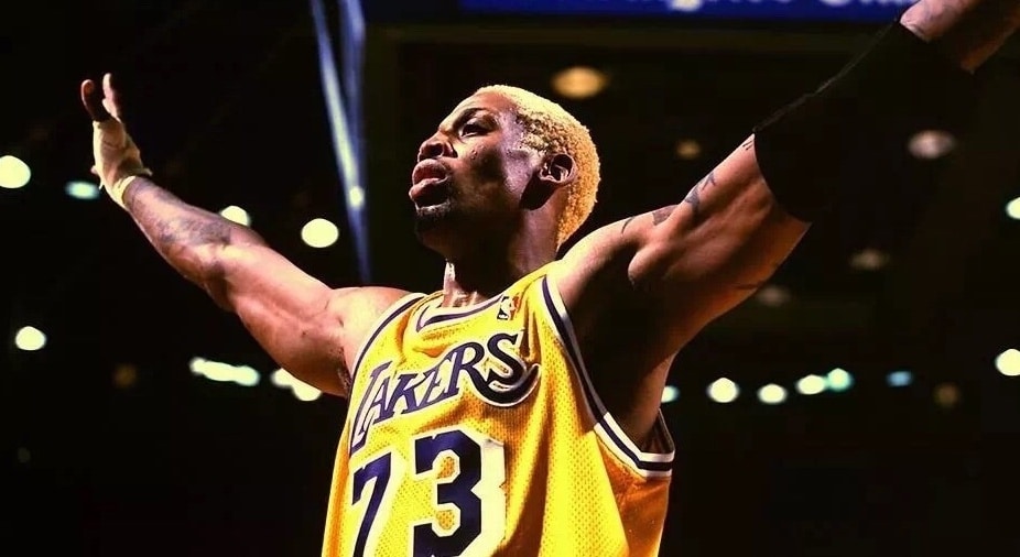 dennis rodman lakers shirt