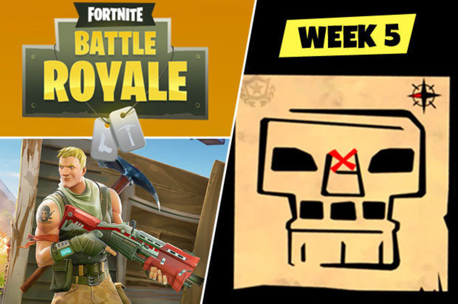 fortnite greasy grove map treasure challenge week 5 news as new shop skins go live - fortnite week 5 search challenge