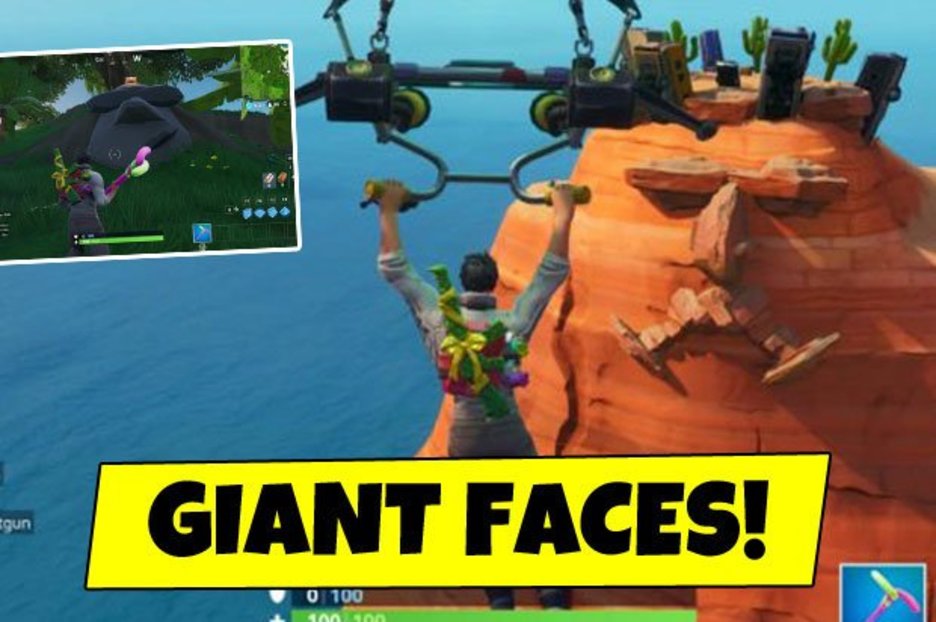 fortnite giant face where is the desert jungle snow giant faces in fortnite season 8 - fond fortnite vide