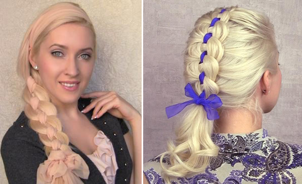 4 Strand Braid Tutorials Side Four Strand Braid And Ribbon Four