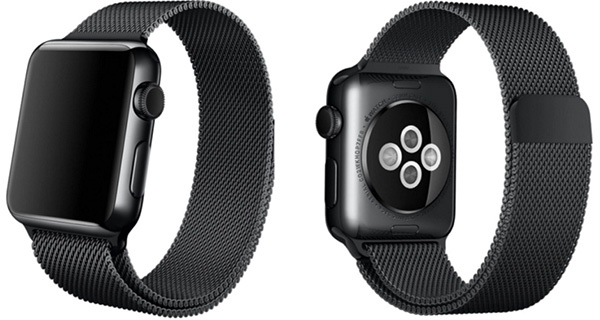 apple watch space black stainless steel case with space black milanese loop