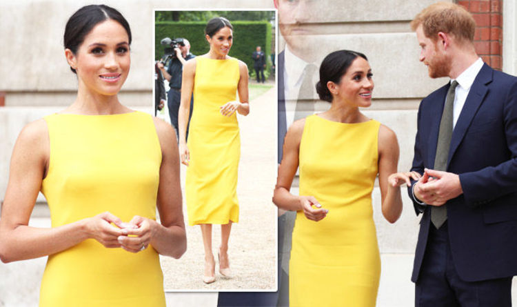 Image result for meghan markle in yellow dress