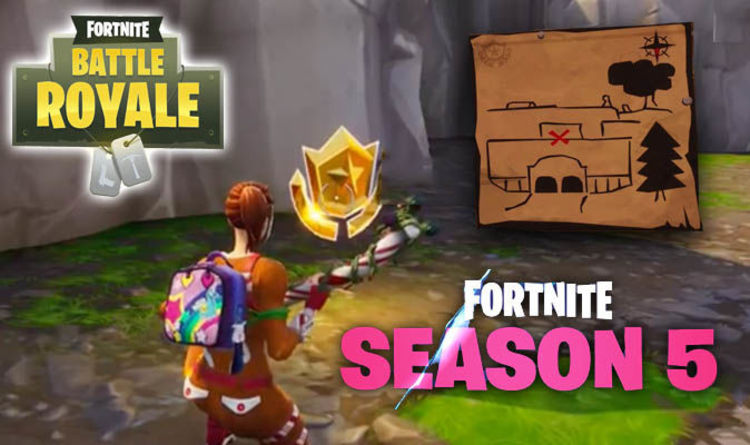 fortnite risky reels treasure map how to solve season 5 week 1 treasure map challenge - fortnite treasure map challenge locations