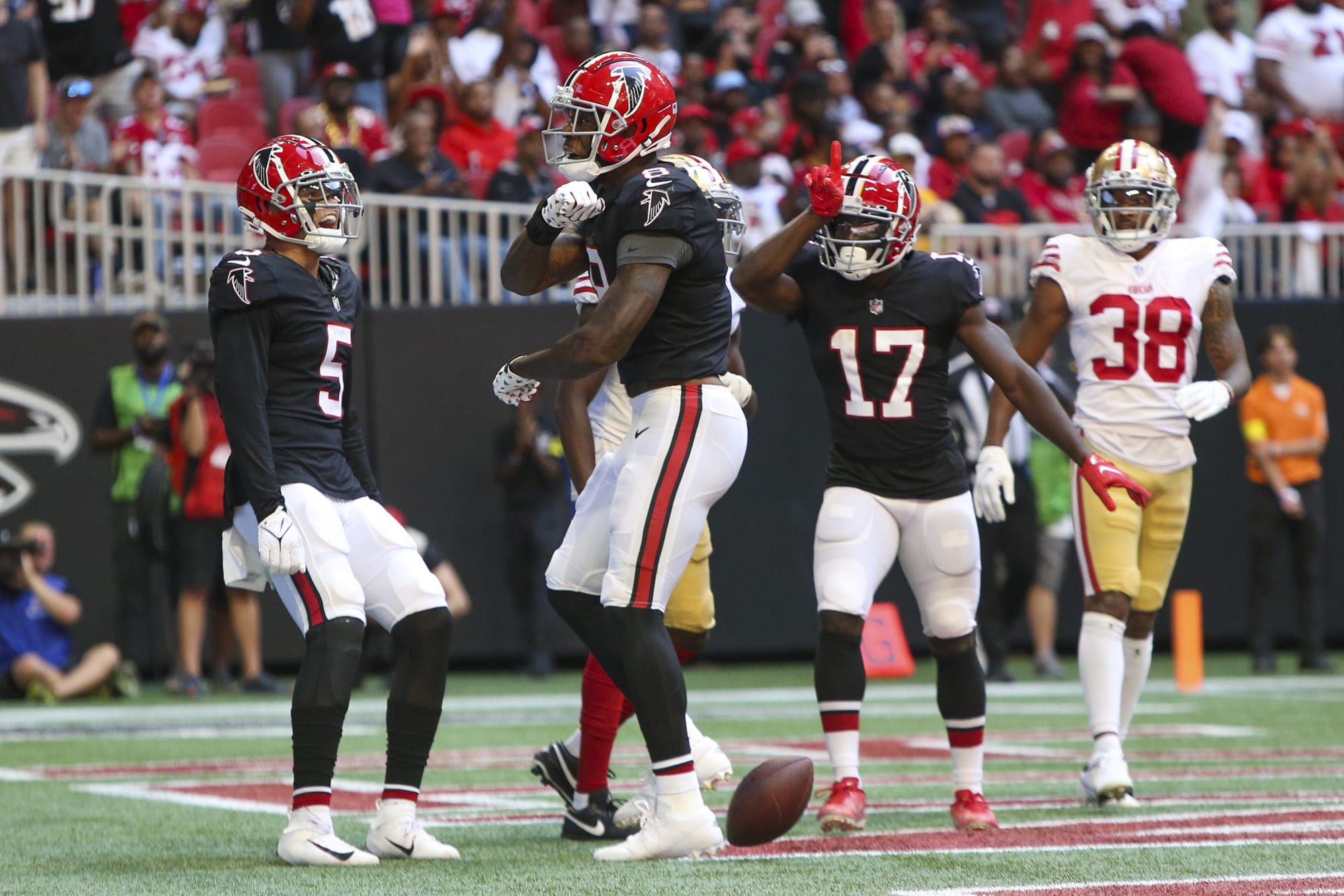 Falcons rookie WR Drake London scores first NFL touchdown