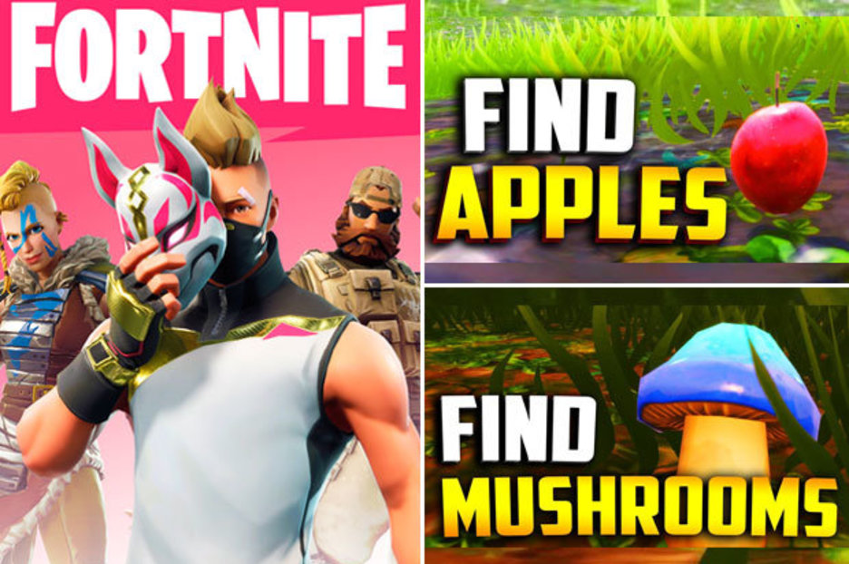 fortnite apples and mushrooms week 10 challenge how to find apple mushroom map locations - i only ate fortnite foods for 24 hours