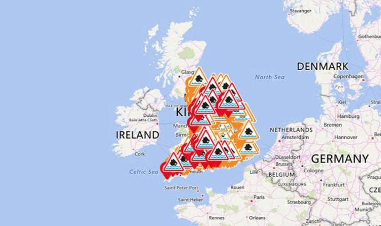 Environment Agency Flood Warnings Map UK flood map: Environment Agency issues more than 200 flood alerts 