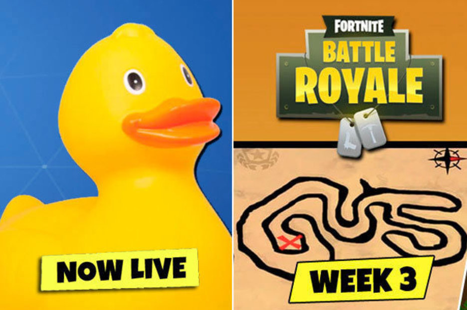 fortnite ducks salty springs treasure map week 3 challenges and map locations solved - fortnite duck map