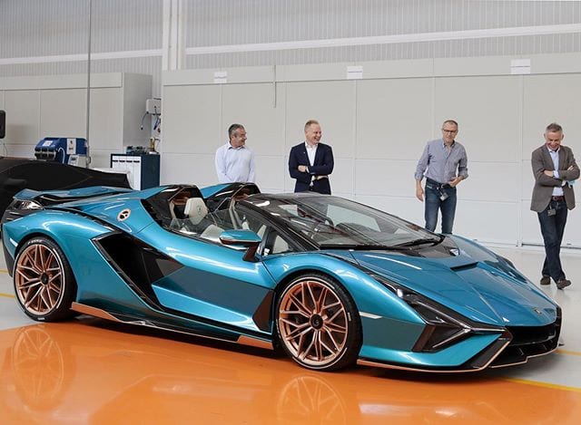 Update More Images Of The First Lamborghini Sian Roadster Presented To Ceo Stefano Domenicali