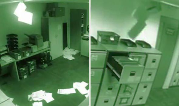 Watch Does This Terrifying Cctv Video Show Ghosts Trashing
