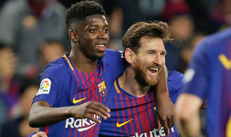 Image result for dembele on messi