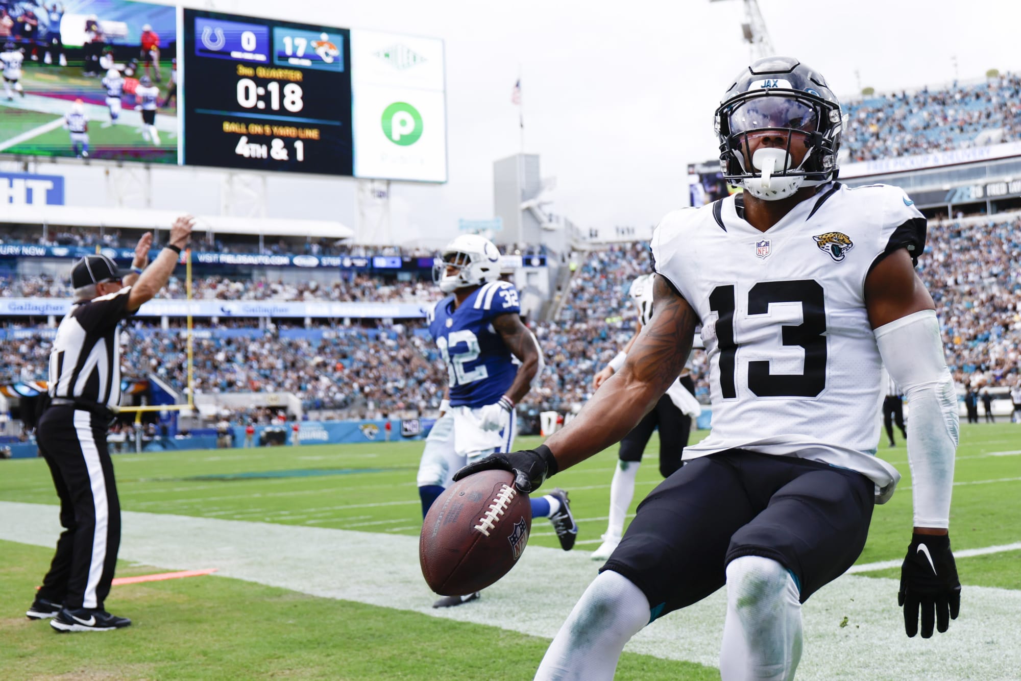 Christian Kirk of the Jacksonville Jaguars attempts a catch as Kader  News Photo - Getty Images