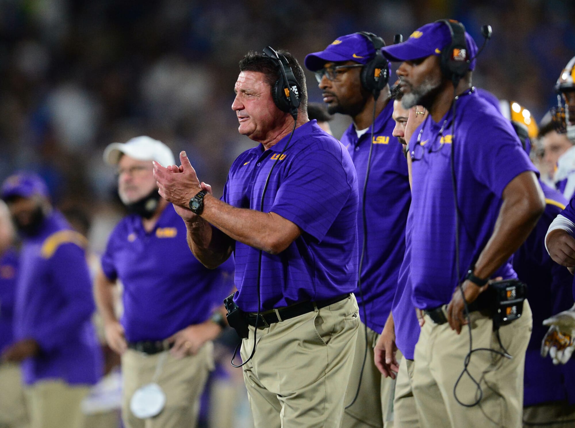 Lsu Football Ed Orgeron Isn T Worried After Loss To Ucla Bruins