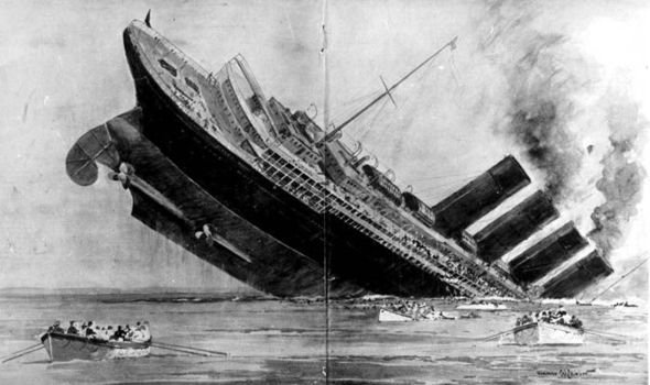 Image result for lusitania sinking