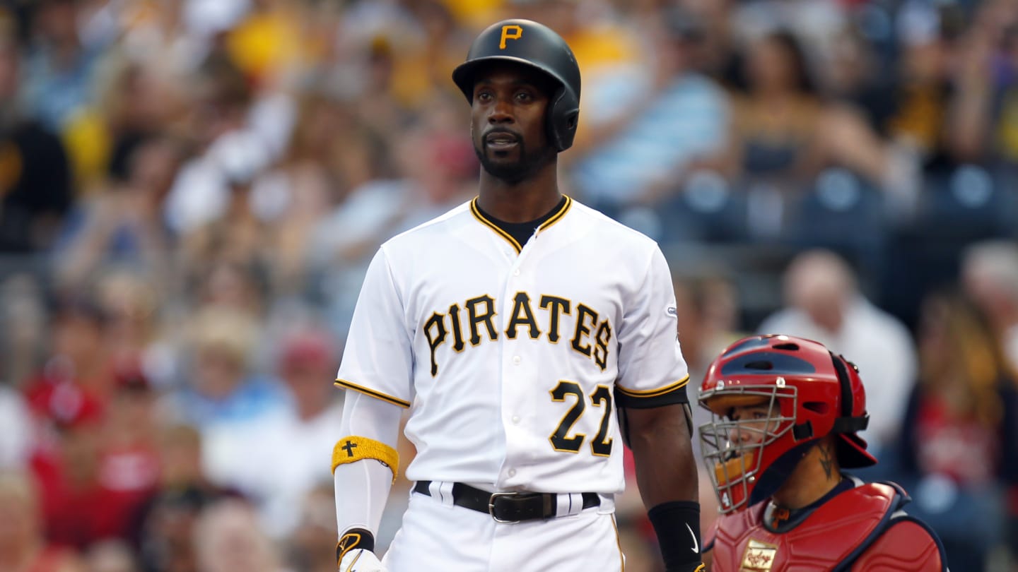 Pittsburgh Pirates' Andrew McCutchen shows his All-Star jersey after it was  presented before a baseball game between the Pittsburgh Pirates and the St.  Louis Cardinals, Sunday, July 12, 2015, in Pittsburgh. (AP