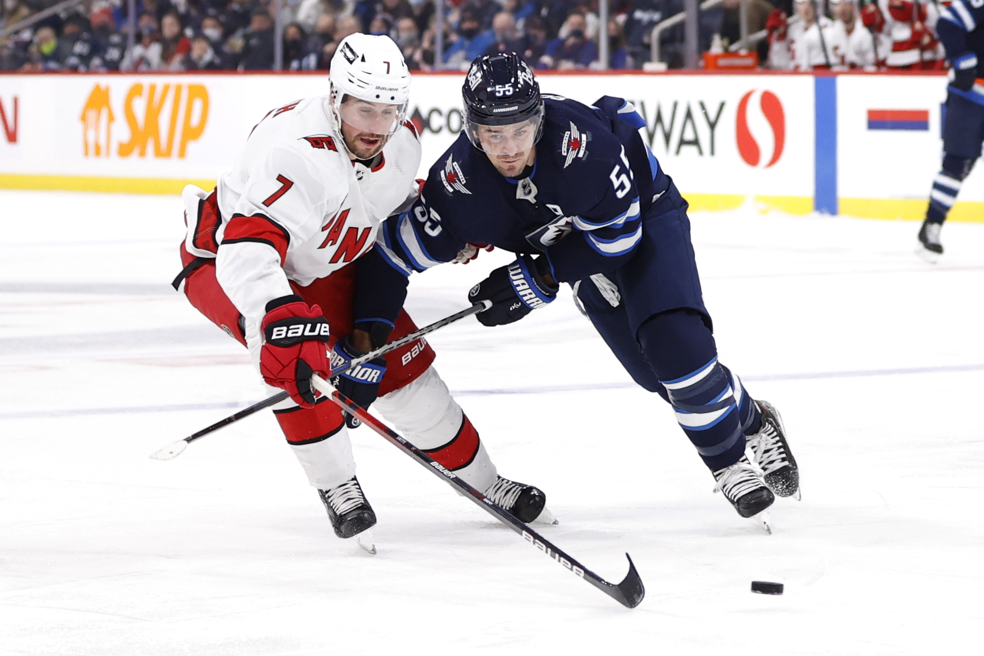 Winnipeg Jets' Mark Scheifele takes part in the NHL hockey team's