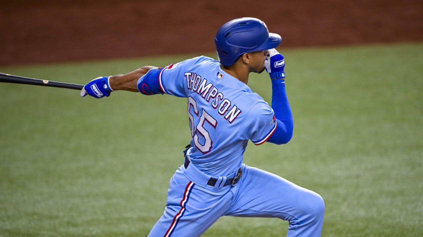 Bubba Thompson of the Texas Rangers poses for a photo during the