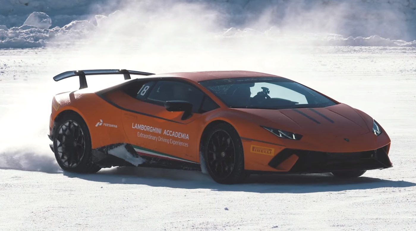 Jon Olsson And Friends Drift Lamborghinis In The Snow