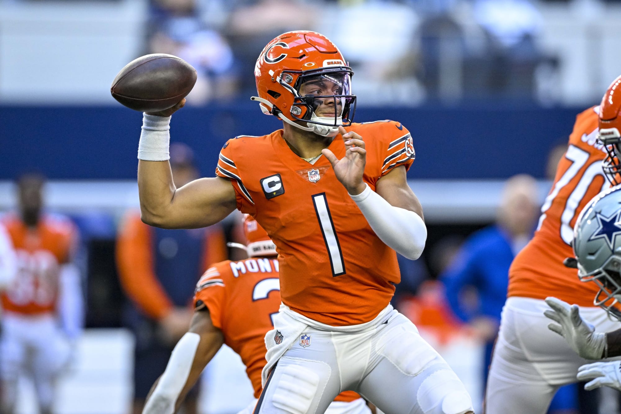 Bears quarterback Justin Fields meets his biggest fan