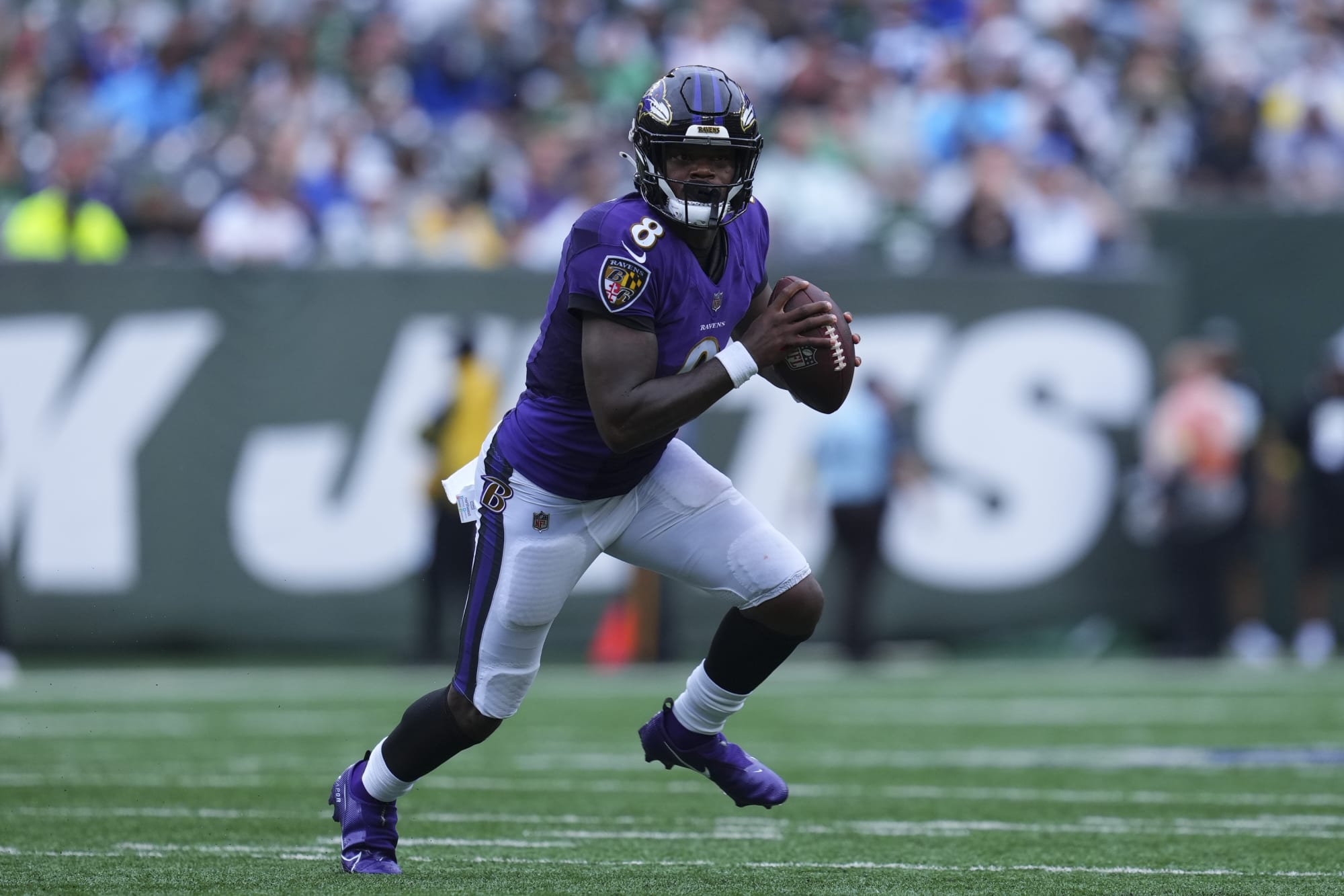 Tavius Robinson of the Baltimore Ravens runs through the tunnel prior  News Photo - Getty Images