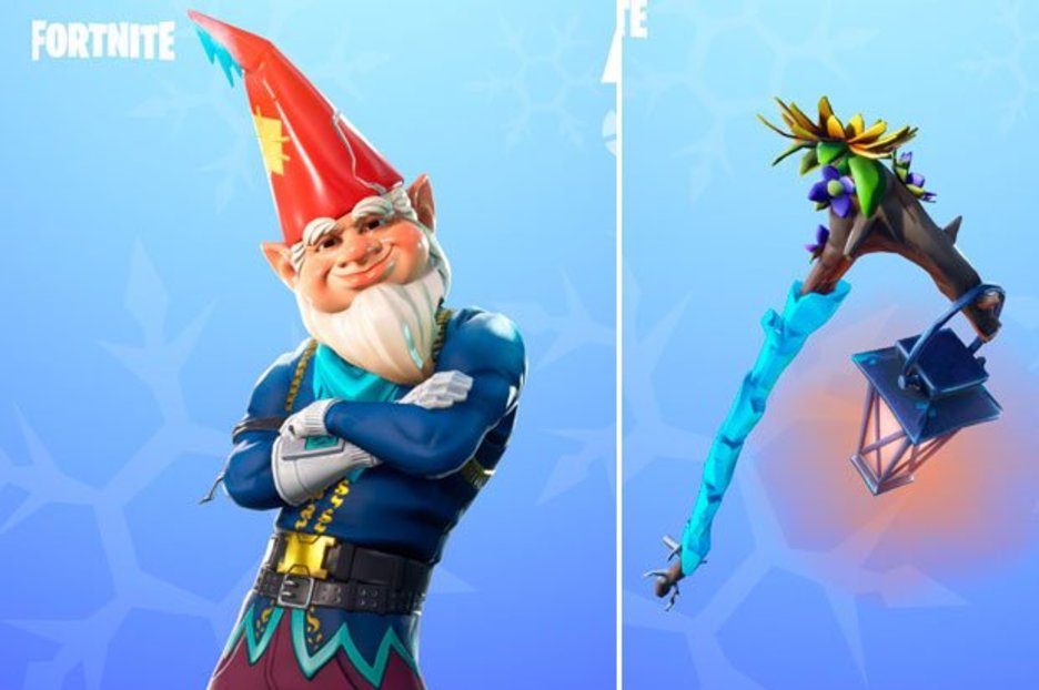 fortnite shop grimbles skin season 7 new gnome item and cold snap pickaxe in shop today - dragon pickaxe fortnite