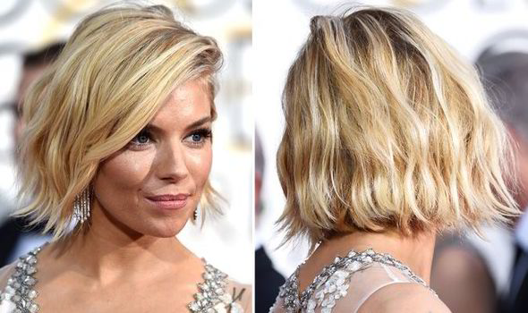 Sienna Miller S Wavy Bob Hairstyle At The Golden Globes 2015