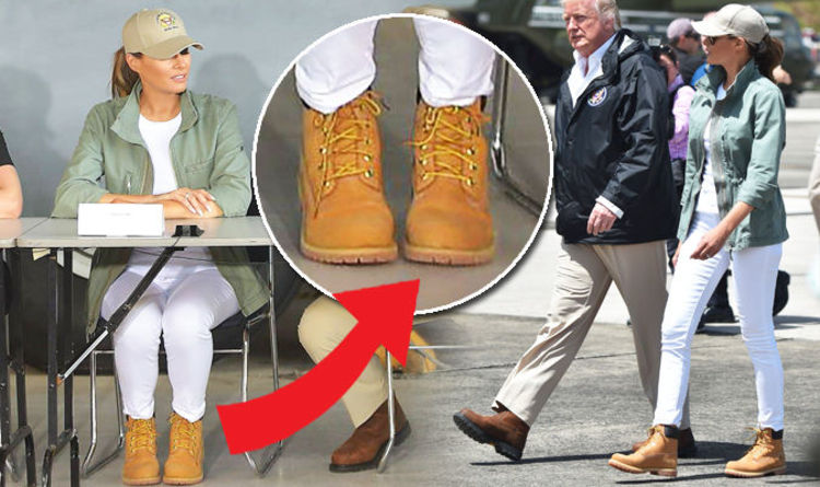 melania and timberland boots