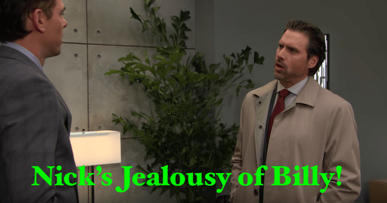 Cbs The Young And The Restless Spoilers Is Nick S Jealous Of Billy Out Of Control Daily Soap Dish