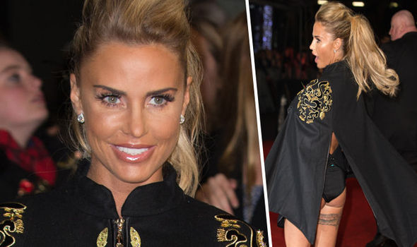 Katie Price Suffers Wardrobe Malfunction At Hunger Games Premiere