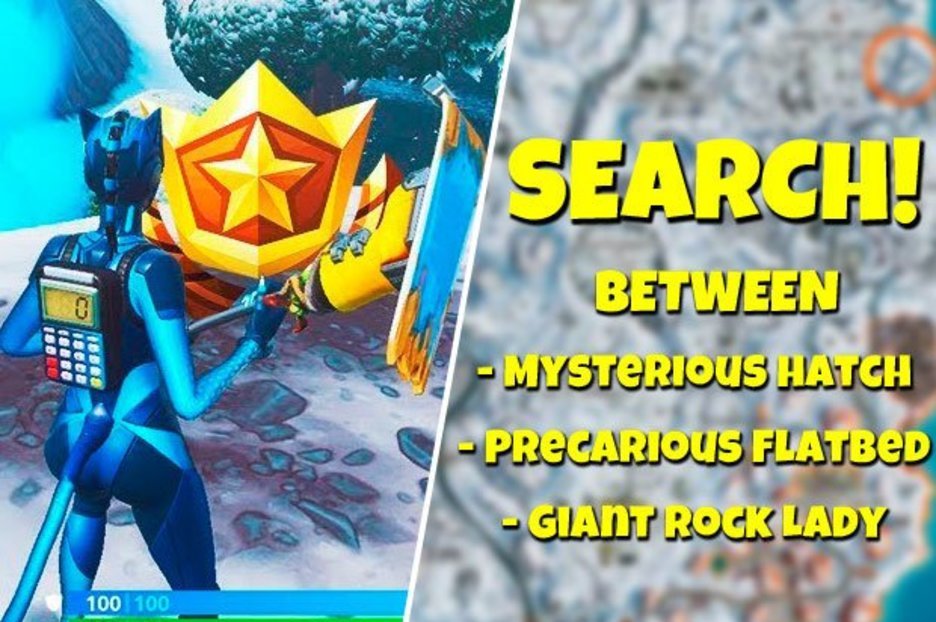 Fortnite Search Between Hatch Giant Rock Flatbed Week 8 - fortnite search between hatch giant rock flatbed week 8 challenge guide for season 7