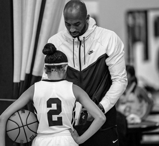 Image result for kobe bryant and daughter in a Mamba SLam photoshoot