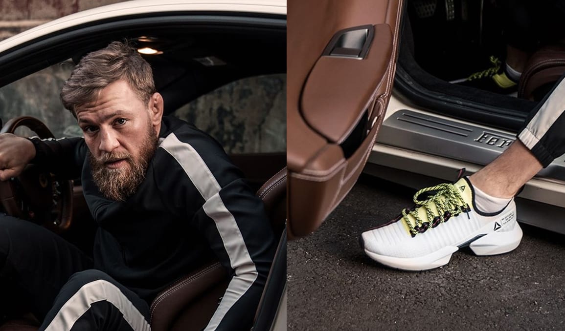 Conor McGregor Launches New Sneaker by Stepping Out of Ferrari