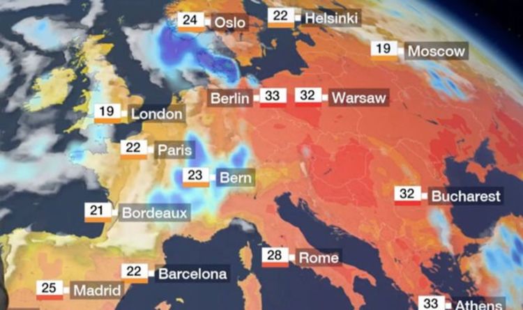 Bbc Europe Weather Map BBC Weather forecast: Europe split as 33C heatwave cripples east 