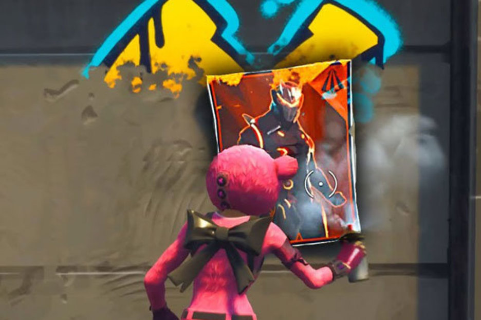 fortnite spray over different omega or carbide posters find week 6 challenge posters - fortnite spray paint loading screen