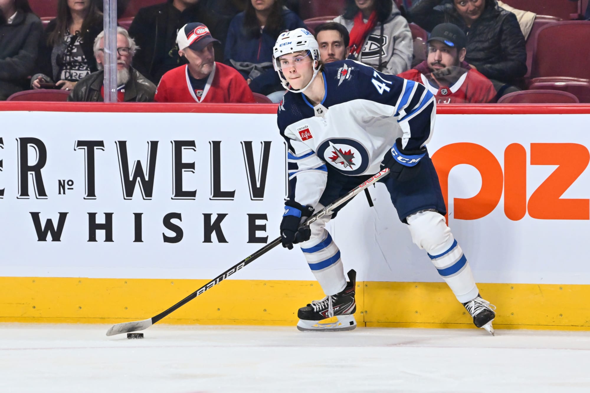 Winnipeg Jets' Brad Lambert (47) looks on during the opening day of NHL  hockey training camp in Winnipeg, Manitoba, Thursday, Sept. 21, 2023. (John  Woods/The Canadian Press via AP Stock Photo - Alamy