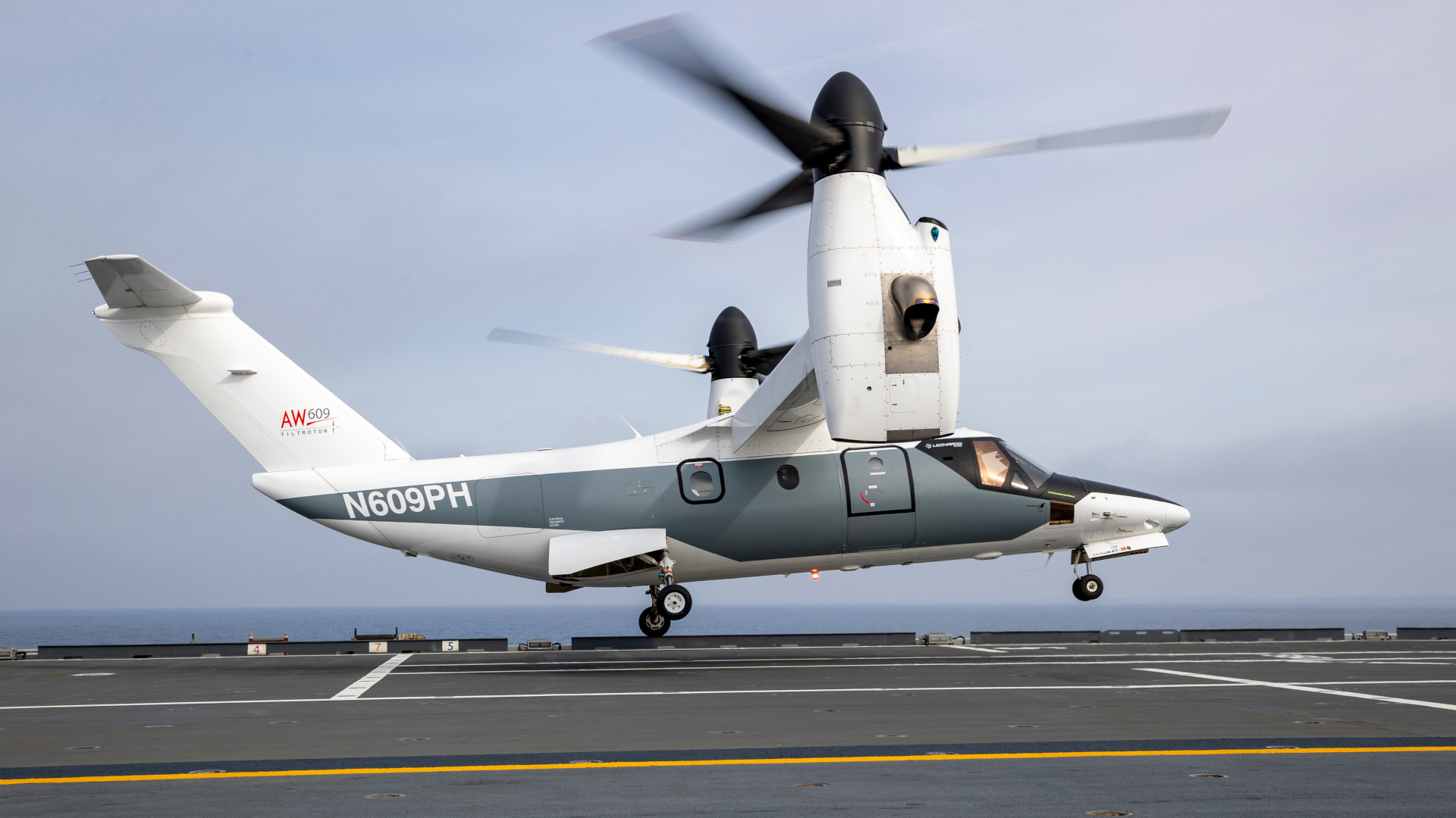 AW609 Tiltrotor Has Flown From Italy's Aircraft Carrier Cavour