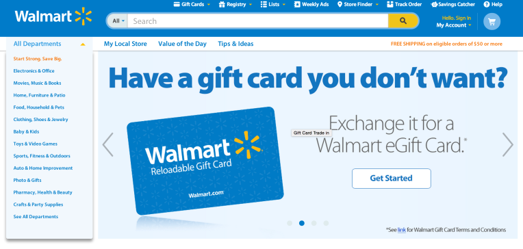 turn walmart gift card to cash