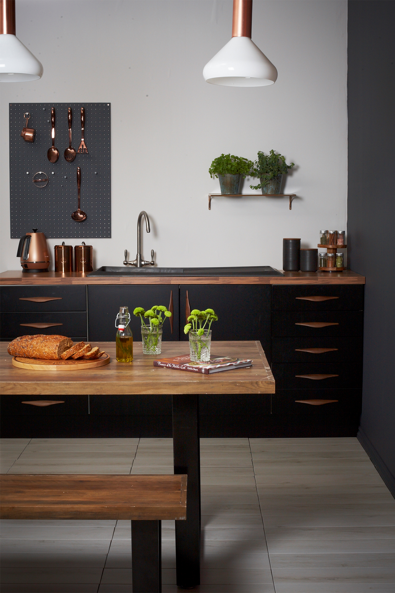 Kitchens With Butcher Blocks Countertops White Walls Cabinet Color How