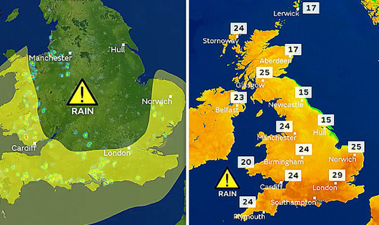 met office weather map Uk Weather Forecast Met Office Chart Shows Where Storms Will Hit Uk Weather News Express Co Uk met office weather map