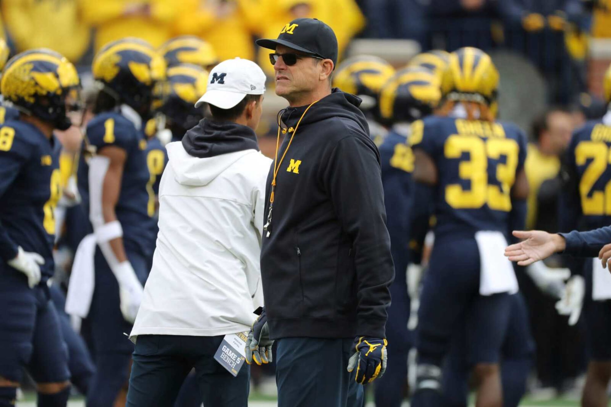 Jim Harbaugh, Chris Hutchinson Discuss Aidan's Progress At