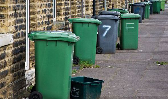 outside rubbish bin